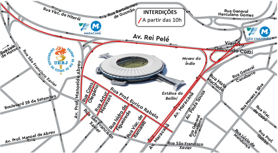 Esquema de trânsito para o clássico entre Botafogo e Flamengo no Estádio  Nilton Santos neste sábado – Centro de Operações Rio