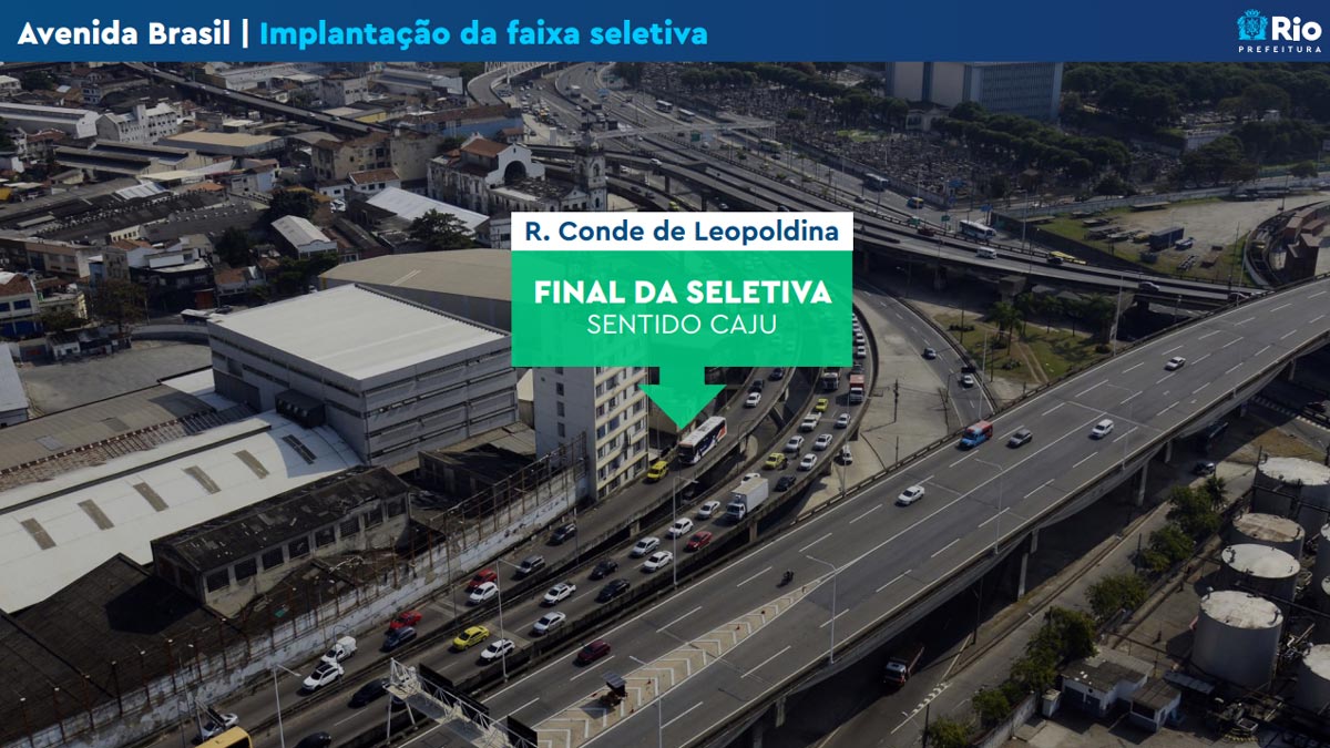 Avenida Brasil terá faixa seletiva para ônibus, de Guadalupe ao Caju, a  partir de sábado - Prefeitura da Cidade do Rio de Janeiro 