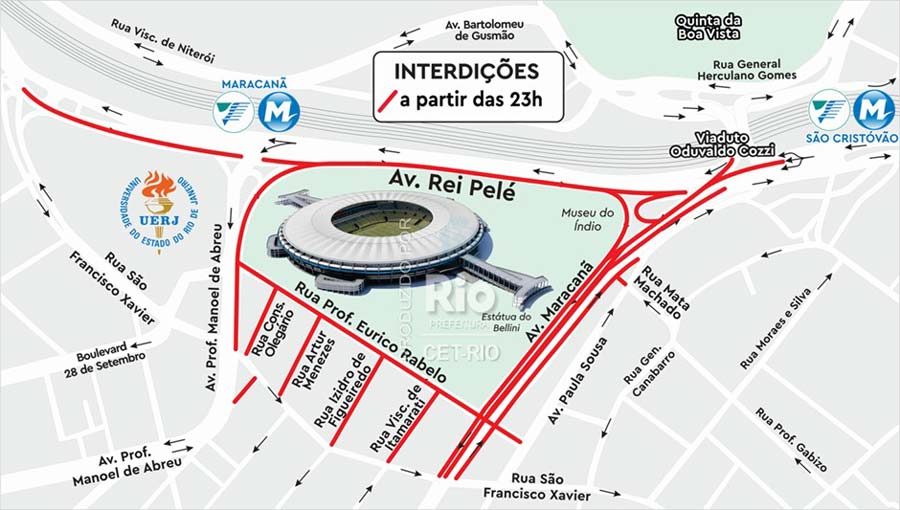 Interdições para o show Paul McCartney no estádio do Maracanã começam às 23h neste sábado (16/12)