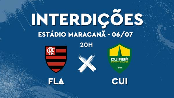 Esquema de trânsito para o jogo entre Flamengo e Cuiabá, às 20h, neste sábado (6), no Maracanã