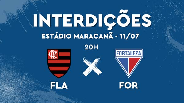 Maracanã: esquema de trânsito para Flamengo e Fortaleza, às 20h, nesta quinta-feira (11/07)