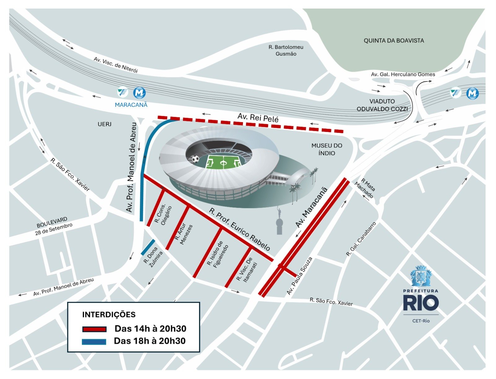 Maracanã: entorno do estádio terá bloqueios para Fluminense x Palmeiras neste sábado (15/8)